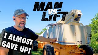 Fixing and Using a VERY STUBBORN Boom Lift to Cut Down Dead Trees.