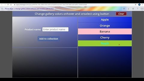 【PowerApps】 Change gallery item colors OnHover and OnSelect using Button control