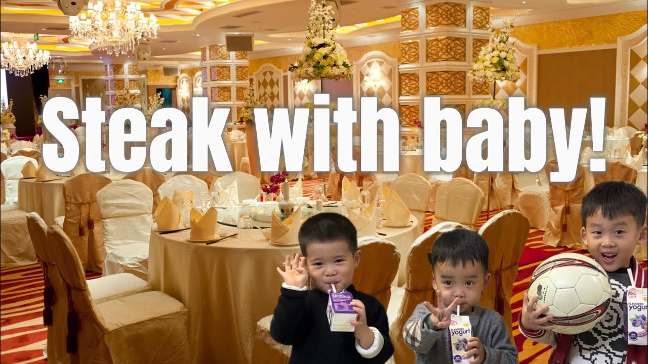 小虎被牛排塞牙塞到牙痛😅Taidu had toothache the steak! (客家话Vlog)