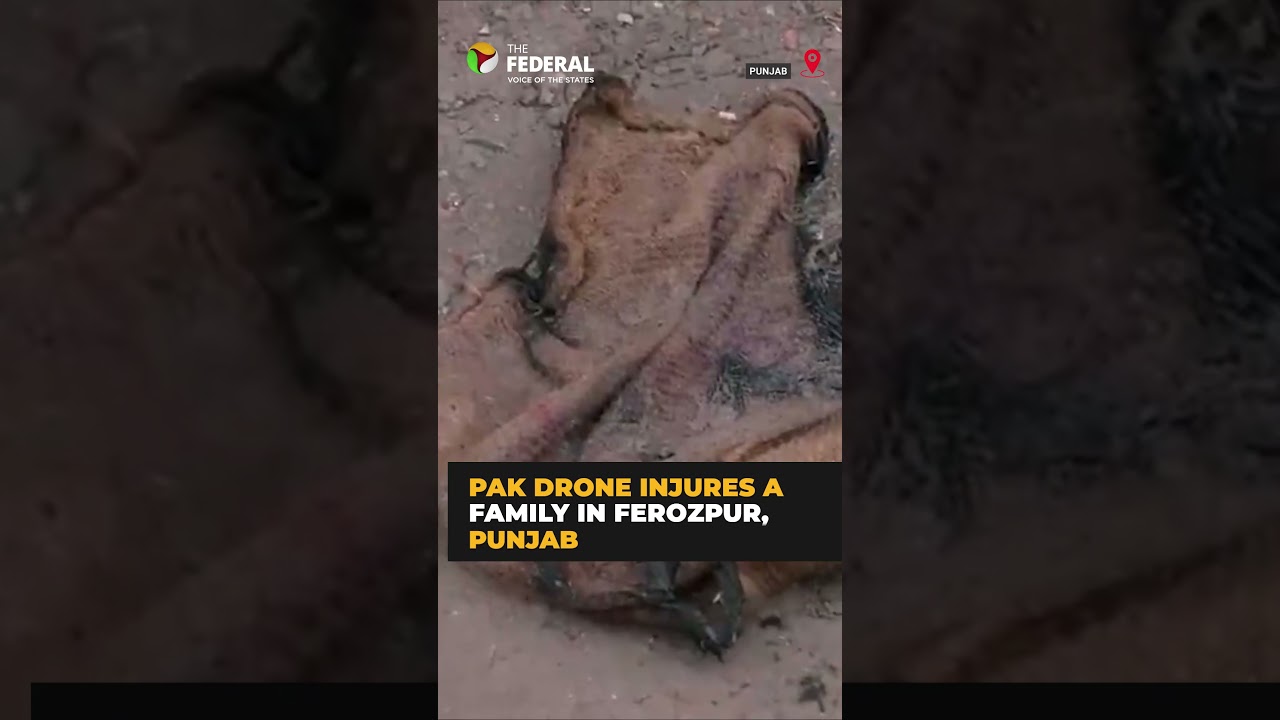 Outside visuals of Pak drone hitting Firozpur and injuring 3 civilians out