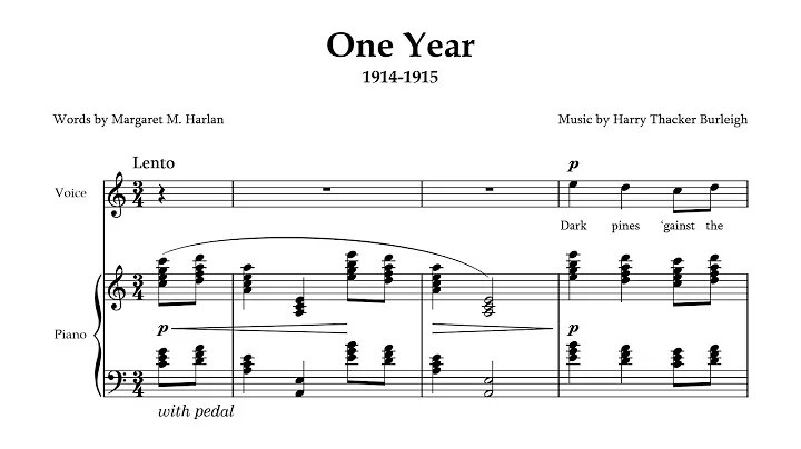 Harry Thacker Burleigh - One Year: 1914-1915