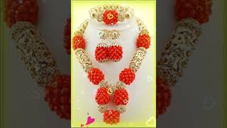 Ensemble De Bijoux Tendance En Perles De Corail Africain Pour Femmes, Accessoires De Mariage