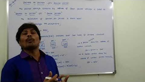 POINTER TO POINTER  OR  DOUBLE POINTER IN C LANGUAGE