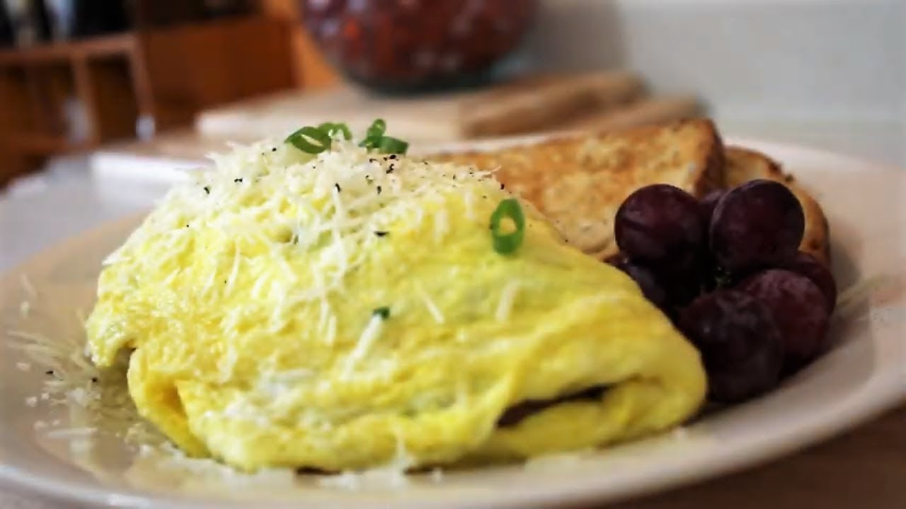 Herb cheese mushroom omelette