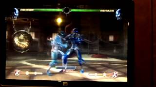 Cyber Sub Zero corner combos - high damage no meter combo and X Ray combo