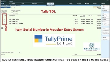 Item Sr. No. in voucher entry screen Tally Prime Software