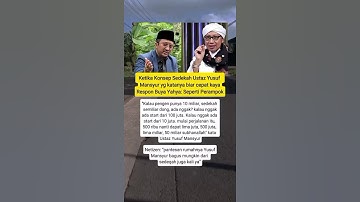 Sedek4h Ustaz Yusuf Mansyur M3nu4i R3spon Buya Yahya #video #viralvideo #shorts #artis