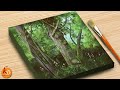 Green Forest Acrylic Painting | Episode #091