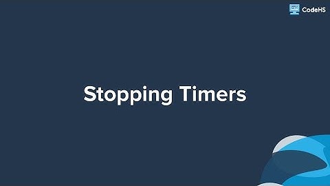 Stopping Timers