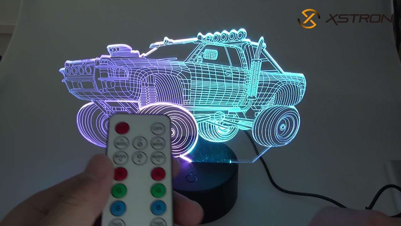 3D Lamp LED Board Touch Button USB RGB Lights IR Remote