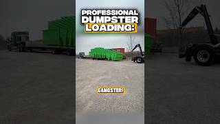 Dumpster loading… or unloading off a step deck trailer #semi #truckdriver #trucker