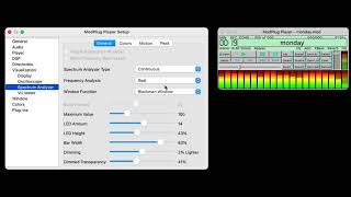 ModPlug Player 2 Alpha 4 Spectrum Analyzer and VU Meter Settings