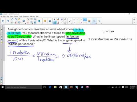 converting revolutions to angular and linear speed