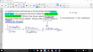 converting revolutions to angular and linear speed