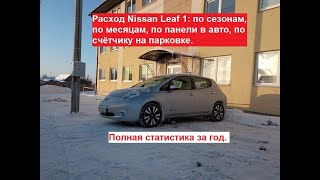 Расход Nissan Leaf: по сезонам, по месяцам, по панели в авто, по счётчику. Полная статистика за год.