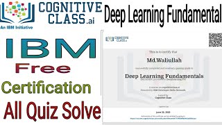 Deep Learning Fundamentals || All Quiz  Answer | IBM free Certification Course Quiz Solve |