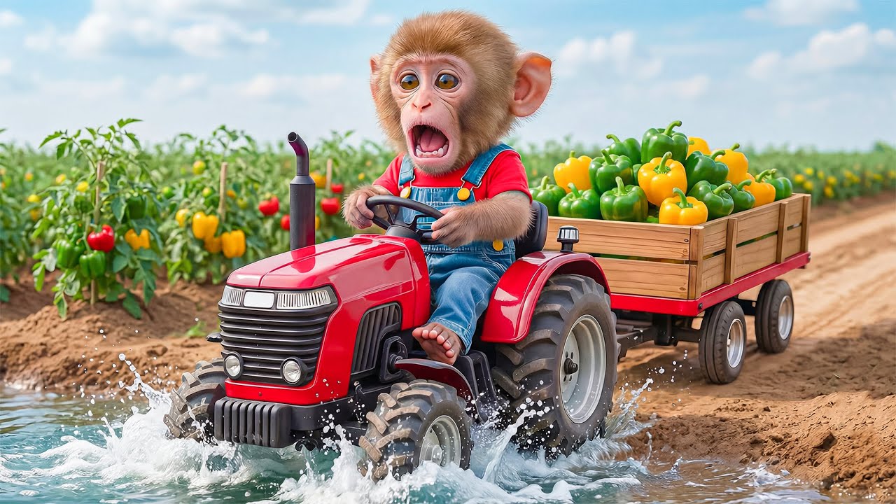 Monkey NaNa Bell Pepper Harvest Turns Into CHAOS — His Smart Rescue Saves the Day! 🐒🫑🚨