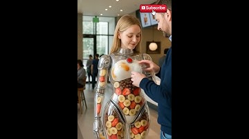 Fruity Milkshake Dispenser Robot #futuristic #robot #technology #humanoid #milkshake #café #aicat