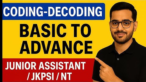 JKSSB Reasoning classes Coding–Decoding Part 1  Series | JKSSB Junior Assistant / JKPSI / NT