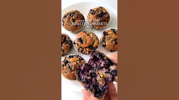 Healthy Dessert or Snack Idea: Blueberry Muffins💜 #healthydessert #glutenfree #healthyrecipes