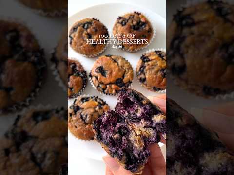 Healthy Dessert or Snack Idea: Blueberry Muffins💜 #healthydessert #glutenfree #healthyrecipes
