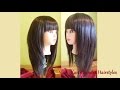 Long Layered Bob haircut with bangs | Long length layers haircut tutorial | Modern Shag haircut