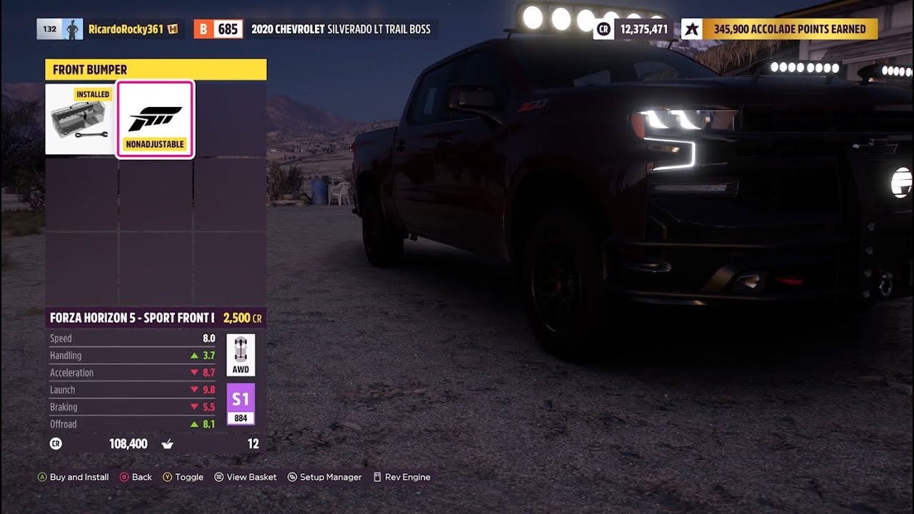 Forza Horizon 5: Rebuilding The 2020 Chevrolet Silverado Trail Boss ...