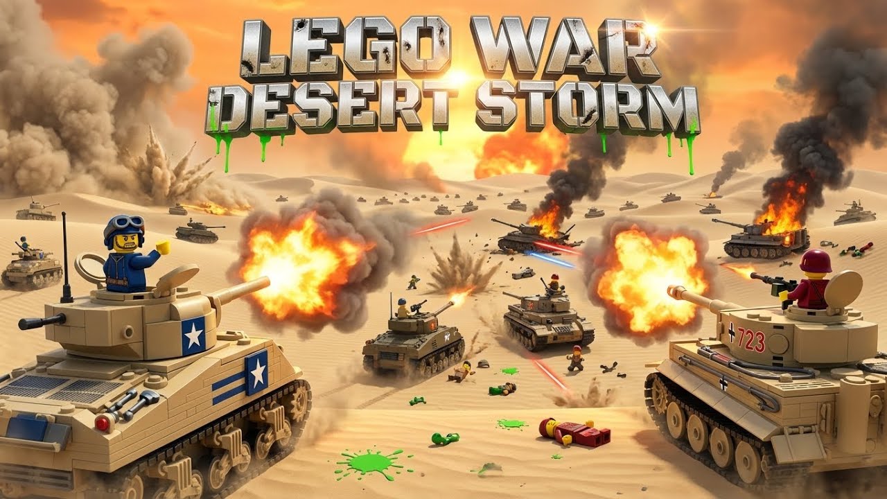 LEGO Desert Storm Tank Battle - BLUE vs RED Armored Warfare in Sahara - Epic Tank Combat 🏜️💥