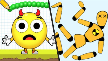 DRAW SMASH LOGIC GAMES vs BREAK RAGDOLL: DESTROY BONES - All Levels / New Levels Gameplay UPDATED