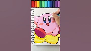 Drawing KIRBY with Posca Markers! #shorts #kirby #posca #poscamarkers #drawing