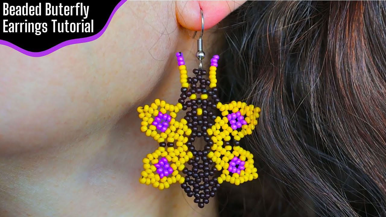 NEW! 🦋 Beaded Butterfly Earrings  - Step-By-Step Tutorial
