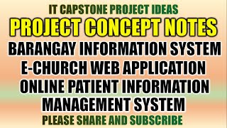 Project Concept Notes | Barangay Info System | E-Church Web Apps | Patient Info Management System screenshot 2