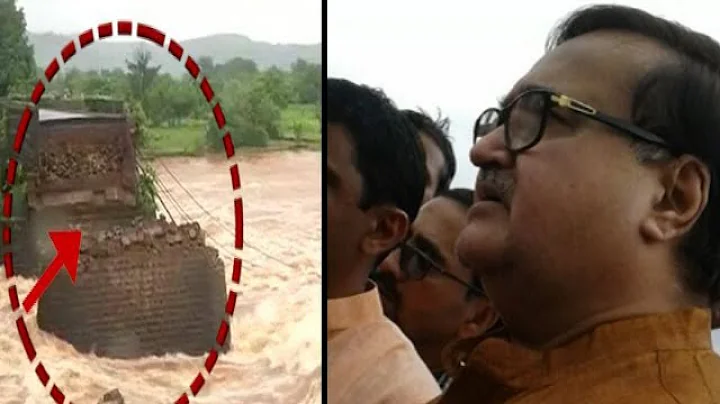 BJP's Prakash Mehta Clicks Selfie Near Collapsed B...