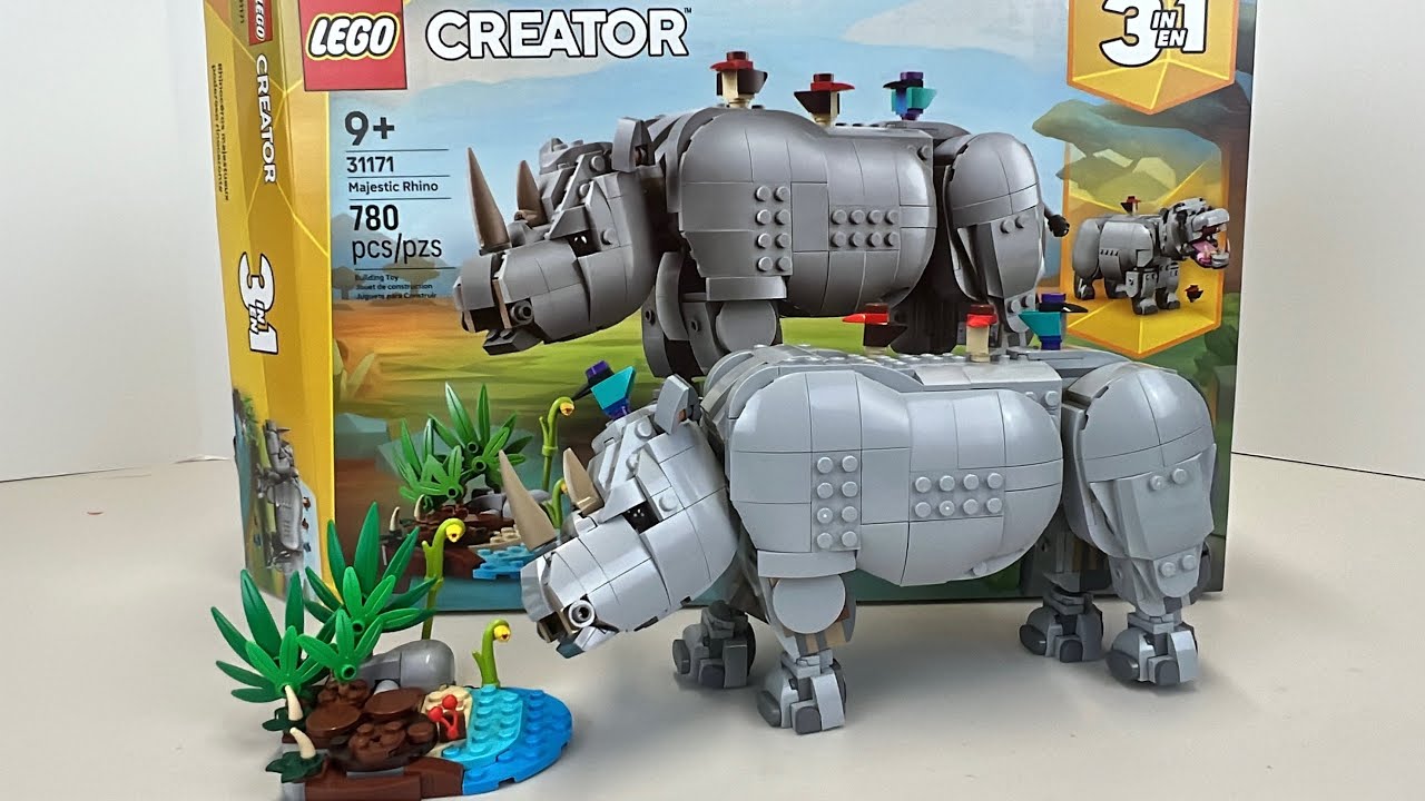 LEGO Creator 3-in-1 Wild Animals Majestic Rhino with Birds (31171