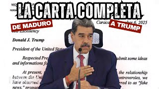 Esta es la carta que Nicolas Maduro le envio al presidente de Estados Unidos Don