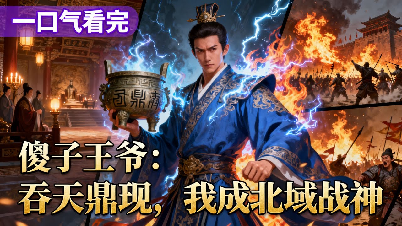 【完结】《傻子王爺：吞天鼎現，我成北域戰神》鎮北王府滿門忠烈只剩個傻子，誰知他得吞天鼎傳承覺醒混沌聖體，一朝逆襲掀翻朝堂陰謀，爲父兄血洗北莽百萬軍！#漫畫解說 #修仙 #仙俠 #玄幻