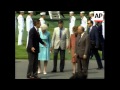 President George H.W. Bush and Soviet Union leader Mikhail Gorbachev arrive at Camp David for a rela