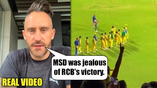 watch : faf du plessis reaction on msd refused hand shake with rcb players after rcb vs csk match