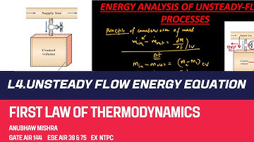 Unsteady flow energy Equation Thermodynamic I Charging and discharging a tank thermodynamics