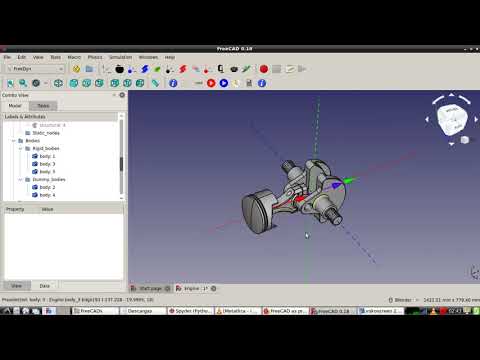 FreeCAD + MBDyn, using arrows to visualize forces