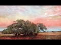 How to create a very soft sunset sky in a watercolor landscape painting