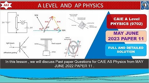 AS LEVEL PHYSICS 9702 PAPER 1|May/June 2023 | Paper 11 | 9702/11/M/J/23 |Full and Detailed Solution