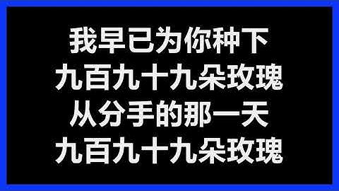 邰正宵 - 《九百九十九朵玫瑰》 [歌词]