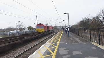 DB Schenker Class 66 passes Grantham (1/12/14)