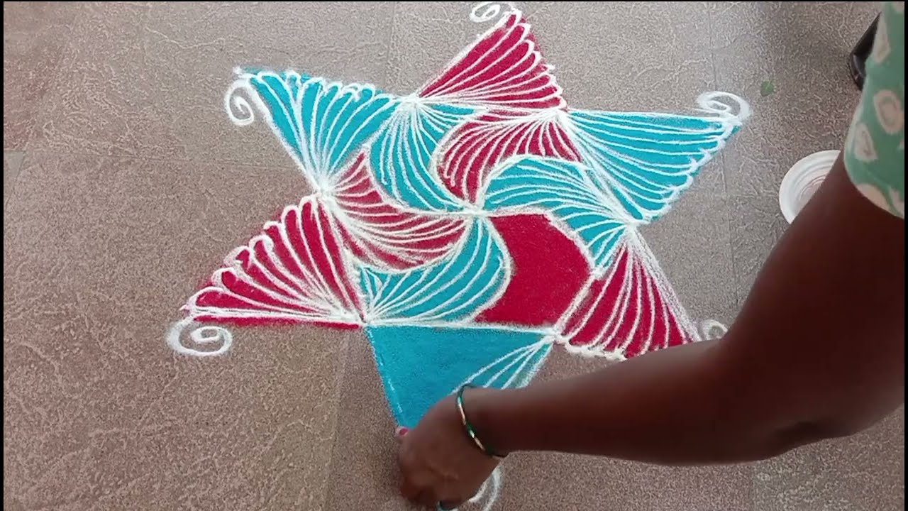 5 చుక్కలు 3 వచ్చేవరకు సింపుల్ గా ఇల్యూషన్ ముగ్గు!! సింపుల్ కొలం!! ఈజీ!!