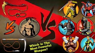 Shadow Fight 2 Which is The Most Powerful Weapon in Game || Blood Reaper vs Kusarigama vs All Bosses screenshot 5