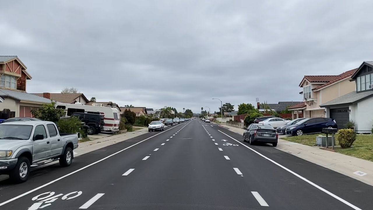 Driving down the City of San Diego's "redesigned" twolane road in Mira Mesa YouTube