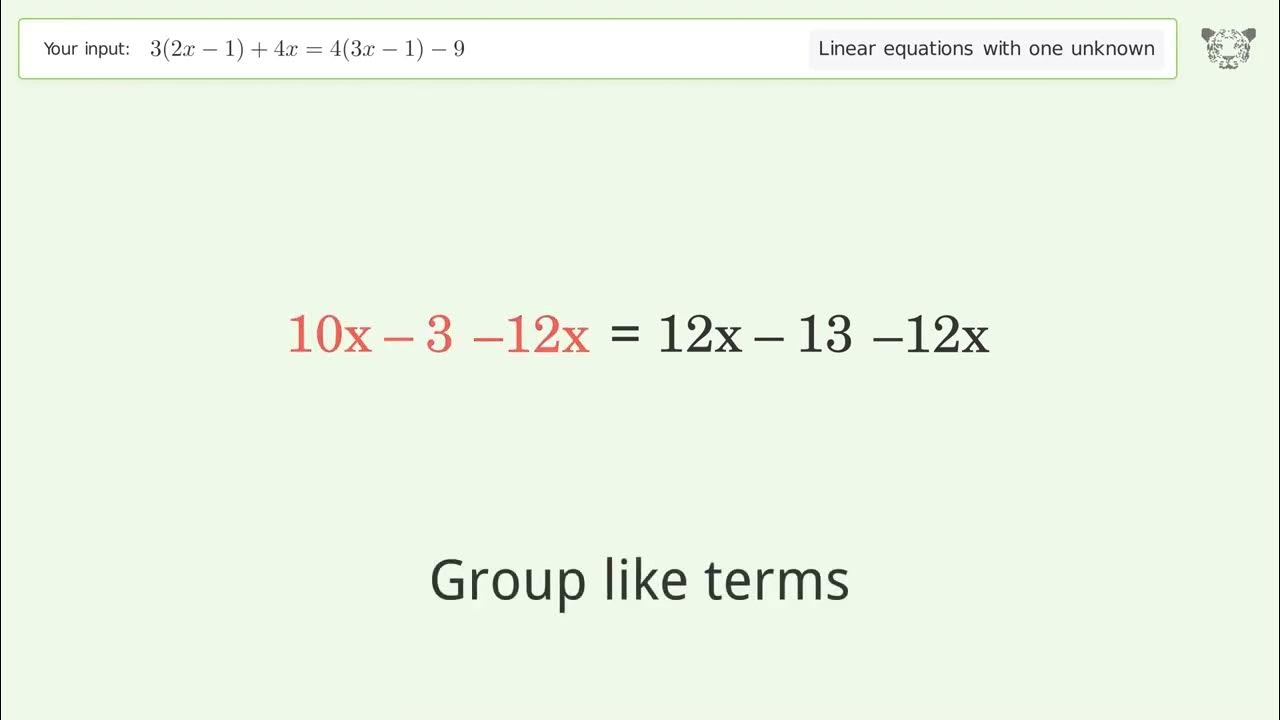 linear-equation-with-one-unknown-solve-3-2x-1-4x-4-3x-1-9-step-by