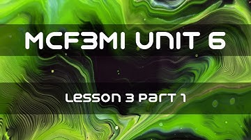 MCF3MI Unit 6 Lesson #3 Part 1