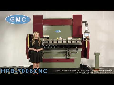 Sheet Metal Machines: GMC 70 Ton x 6' Hydraulic Press Brake HPB-7006CNC